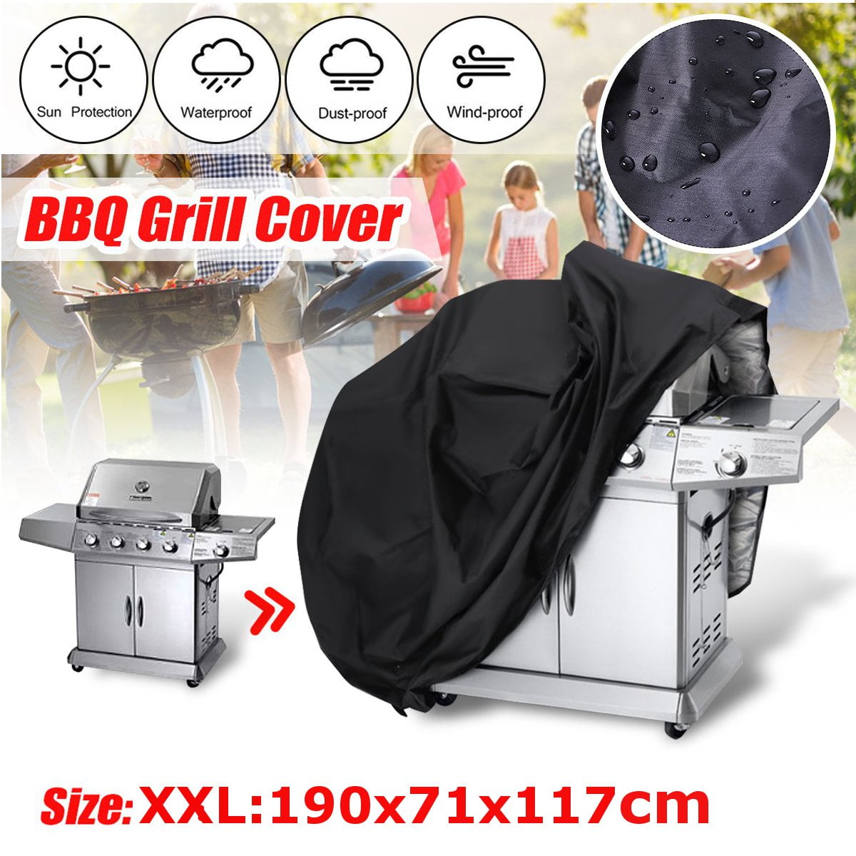 SML/XL BBQ Cover Heavy Duty Waterproof Rain Gas Barbeque Grill Garden Protector SML/XL BBQ Cover Heavy Duty Waterproof Rain Gas Barbeque Grill Garden Protector