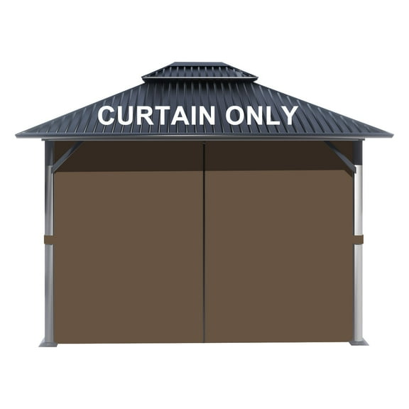 BPS 10'x10' Gazebo Replacement Curtain, Universal 4-Privacy Panel, Outdoor Gazebo Sidewalls with Zipper for Garden, Patio, Yard (Curtains Only)