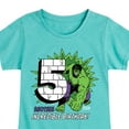thumbnail image 3 of Marvel Hulk - Incredible Birthday 5 - Toddler And Youth Girls Fitted Short Sleeve Graphic T-Shirt, 3 of 5