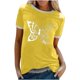 thumbnail image 1 of Camiseta holgada cómoda debajo de la cintura con cuello redondo y estampado elegante para mujer, blusa de manga corta, Tops informales OAVQHLG3B Store lin121212, 1 of 5