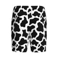 thumbnail image 5 of Naloa Cow Print Black White Men's Short Pajama Pants, Lounge Comfort Shorts with Elasticized Waistband and Side Pockets - Medium, 5 of 9