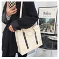 thumbnail image 4 of Bolsos cruzados de lona para mujer, bolso de mano informal de lona con cremallera y bolsillos, bolsos tipo mensajero tipo bandolera, blanco, 4 of 4