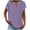 Purple, variant on GERsome Womens V Neck Button Down Cotton Linen Shirts Short Sleeve Casual Blouses Summer Tops