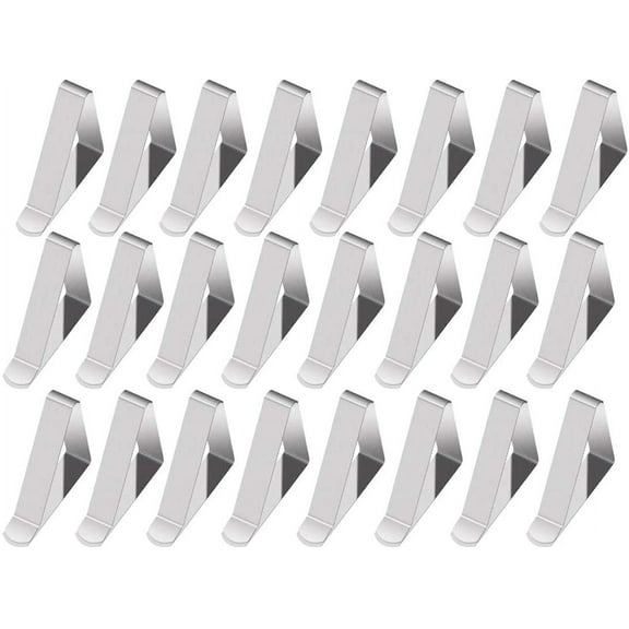 Tablecloth Clips,24 Packs Tablecloth Clamps Flexible Stainless Steel Picnic Table Place Clothes Holders by HONSHEN,Silver