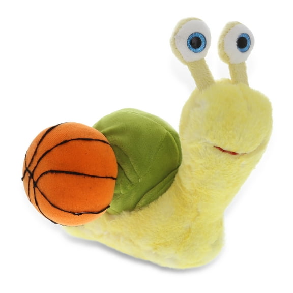 DolliBu Yellow Snail Stuffed Animal with Basketball Plush - Soft Plush Huggable Snail, Adorable Playtime Plush Toy, Cute Wildlife Gift, Basketball Plush Animal Toy for Kids, Adults - 9 Inch