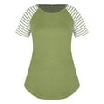 thumbnail image 4 of Womens Plus Size Tops Short Sleeve T Shirts Striped Raglan Tee Shirts Causal Summer Tunics Blouses, 4 of 7
