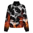 thumbnail image 5 of Jackets for Women Winter Coat Jackets Flannel Stand Collar Jacket(Dark Skull,Size:S-4XL), 5 of 7