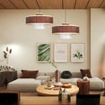 thumbnail image 3 of Arturesthome Linen Lampshade Rattan Weaving Pendant Lights Wicker Chandelier Hanging Ceiling Light Fixture for Kitchen Island, 3 of 12