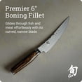 thumbnail image 3 of Shun Premier 6" Gokujo Boning Knife, Handcrafted Japanese Boning & Fillet Knife, VG-MAX Core with Damascus Stainless Steel Cladding, Pakkawood Handle, Meat & Fish Tool for Professional and Home Chefs, 3 of 7