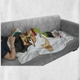thumbnail image 5 of Nerd Soft Flannel Fleece Throw Blanket, Pattern of a Happy Young Boy Character with Eyeglasses and a Bow Tie, Cozy Plush for Indoor and Outdoor Use, 70" x 90", Dark Grey and Multicolor, by Ambesonne, 5 of 5