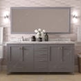 thumbnail image 2 of Caroline Avenue 72" Double Bath Vanity in Gray with Cultured Marble Quartz Top and Round Sinks with Polished Chrome Faucets with Matching Mirror, 2 of 3