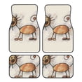 thumbnail image 1 of Disketp Brown Cat Cartoon for Crystal Velvet Car Mats Four-Piece Set,All-Season Automotive Protection, Vehicles, Cars, Trucks, and SUVs,Anti-Slip Design, 1 of 7
