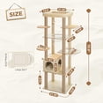 thumbnail image 4 of Tall Cat Tree 70.9", Wood Cat Tower with Acrylic Cat Nests, Multi-Level Cat Activity Trees with Scratching Posts, Condo House and Large Top Perch for Large Cats, Beige, 4 of 8
