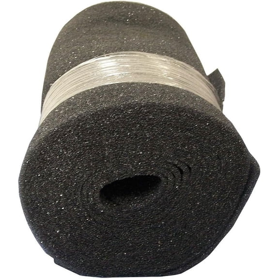 36" x 25 ft. x 1" Foam Air Filter Roll Less Than 5 MERV, Black