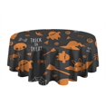 thumbnail image 5 of Trick or Treat Halloween Pattern Round Tablecloth 60"x60",Wrinkle Wipeable Table Cloth for Kitchen Dining Room Picnic Patio Party, 5 of 6