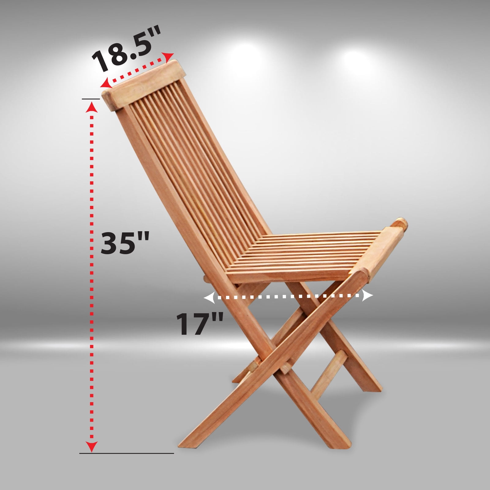 Sunrise Golden Teak Wood Folding Chair Set, 2 PC Folding Chair for Patio, Garden and Yard