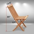 thumbnail image 3 of Sunrise Golden Teak Wood Folding Chair Set, 2 PC Folding Chair for Patio, Garden and Yard, 3 of 12