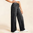 thumbnail image 4 of LWavelet Womens High Waisted Flared Jeans Daily Casual Denim Pants Black M, 4 of 5