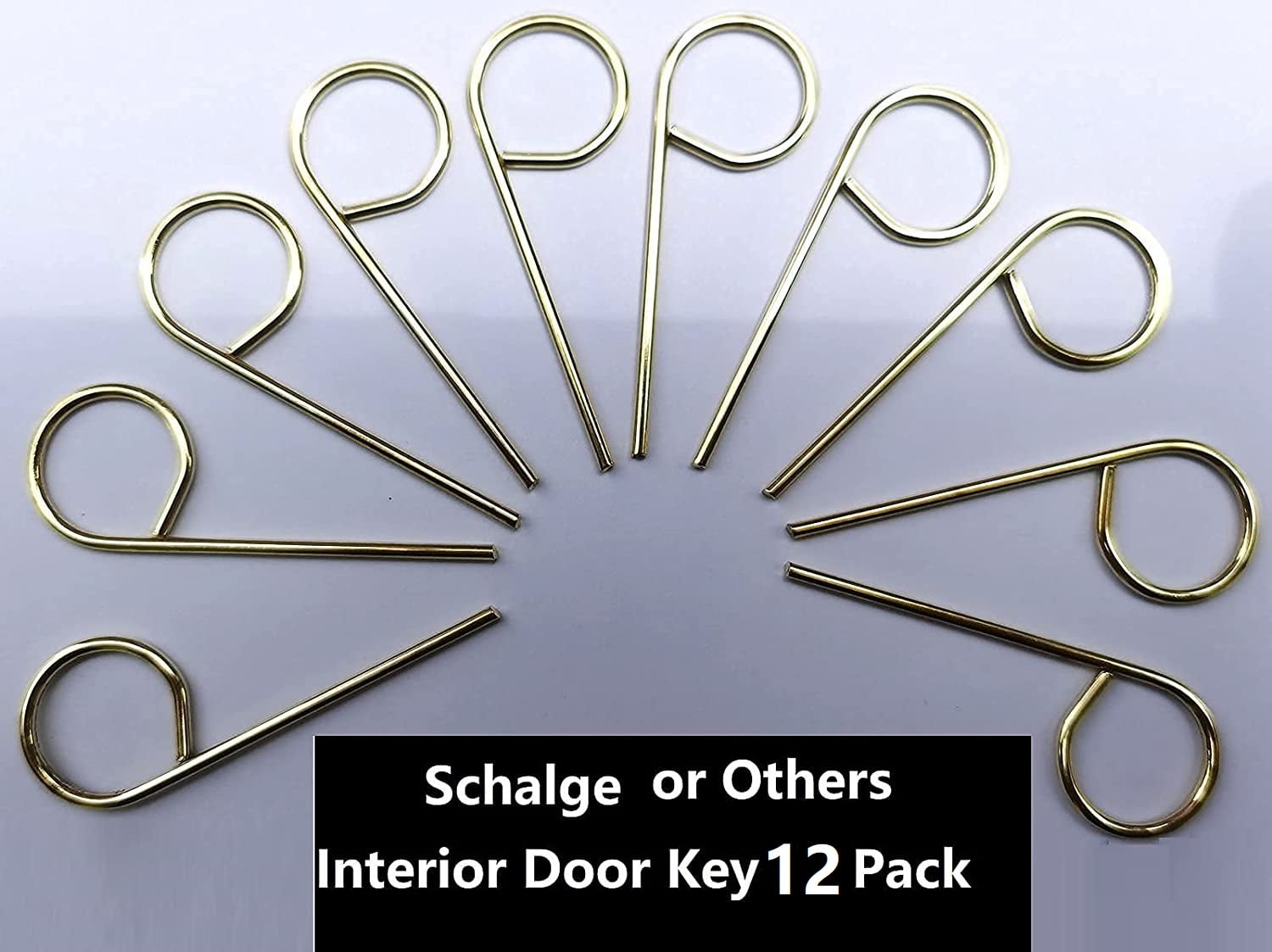 Indoor Door Key Emergency Keys for Interior Door Locksets, Key Pin for Schlag Interior Privacy Door Lock Compatible for Bedroom, Bathroom 12 Pack (Round pin)