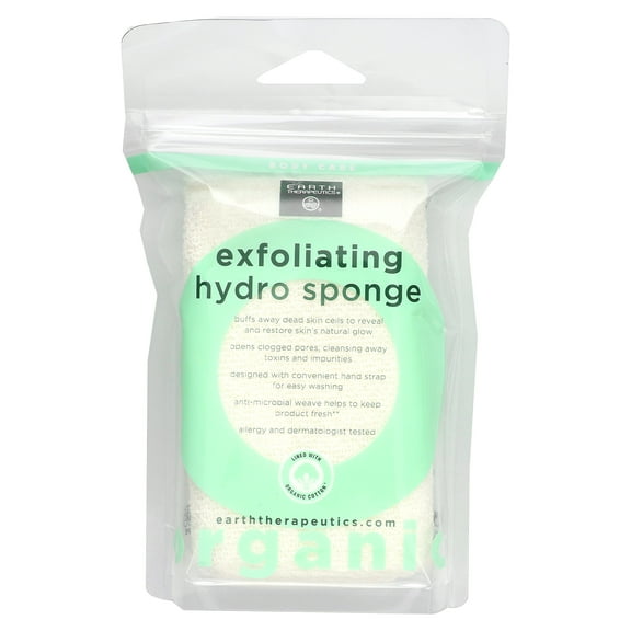 Earth Therapeutics Exfoliating Hydro Sponge, Rectangular, 1 Sponge