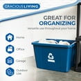 thumbnail image 3 of Gracious Living 17 Gallon Medium Plastic Curbside Home Recycling Bin, Blue, 3 of 12