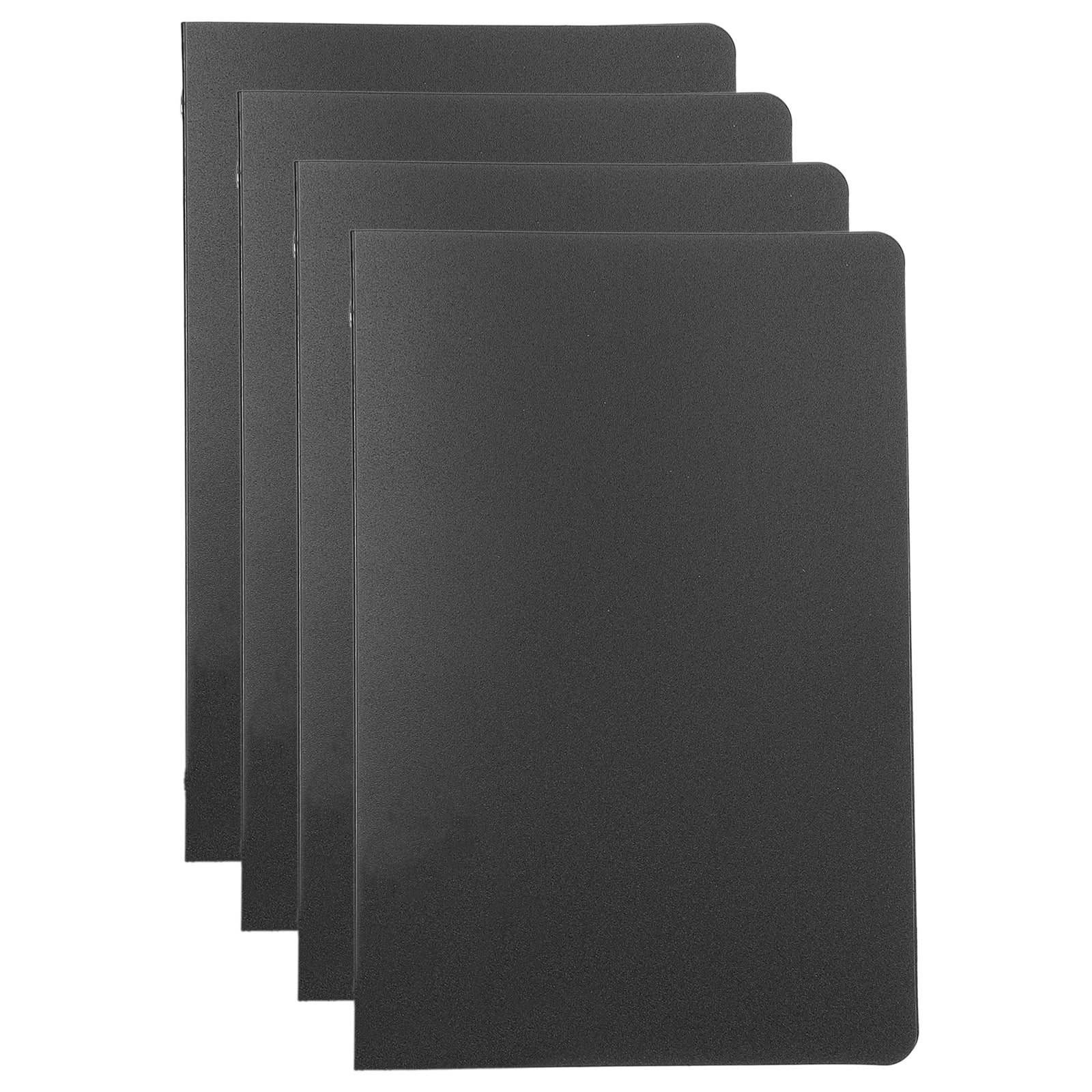Uxcell A6 Binder Cover, 4 Pcs PP 6 Ring Loose Leaf Binder Protector Round Ring Binder, Black
