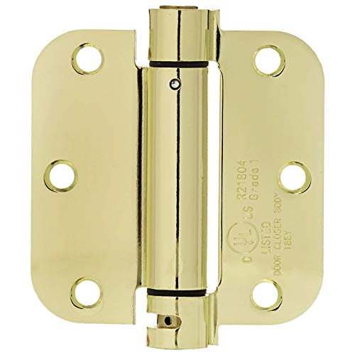 Photo 1 of **New Open**Self-Closing Door Hinge, 3.5 Inch x 3.5 Inch, 1 Piece, Polished Brass