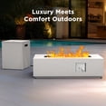 thumbnail image 6 of 43" Gas Fire Pit Table, 50000 BTU Outdoor Propane Fire Pit with CSA Certification, Rectangular Fire Pit with Glass Rocks, Waterproof Cover & Adjustable Legs for Patio, Backyard, Deck, 6 of 8
