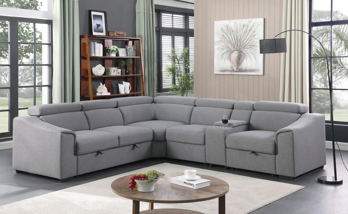 Tyler RHF Sectional Sofa Bed, Urban Grey