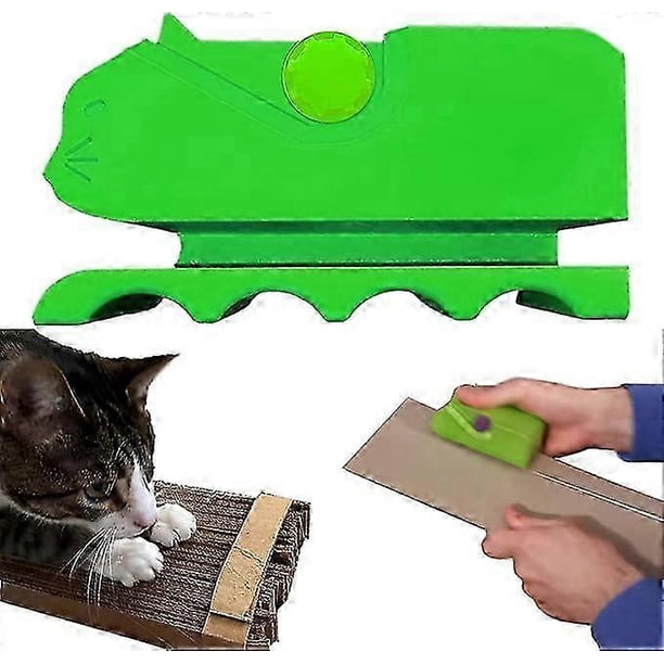 ZHAOCHENG Cortador de cartón para rascadores de gatos, cortador de cartón, herramienta de bricolaje, rascador de cartón para gatos, herramienta de reciclaje de cartón portátil impresa en 3D, tira de c