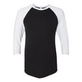 thumbnail image 1 of 5050 Raglan Three-Quarter Sleeve Tee, S, BlackWhite, 1 of 2