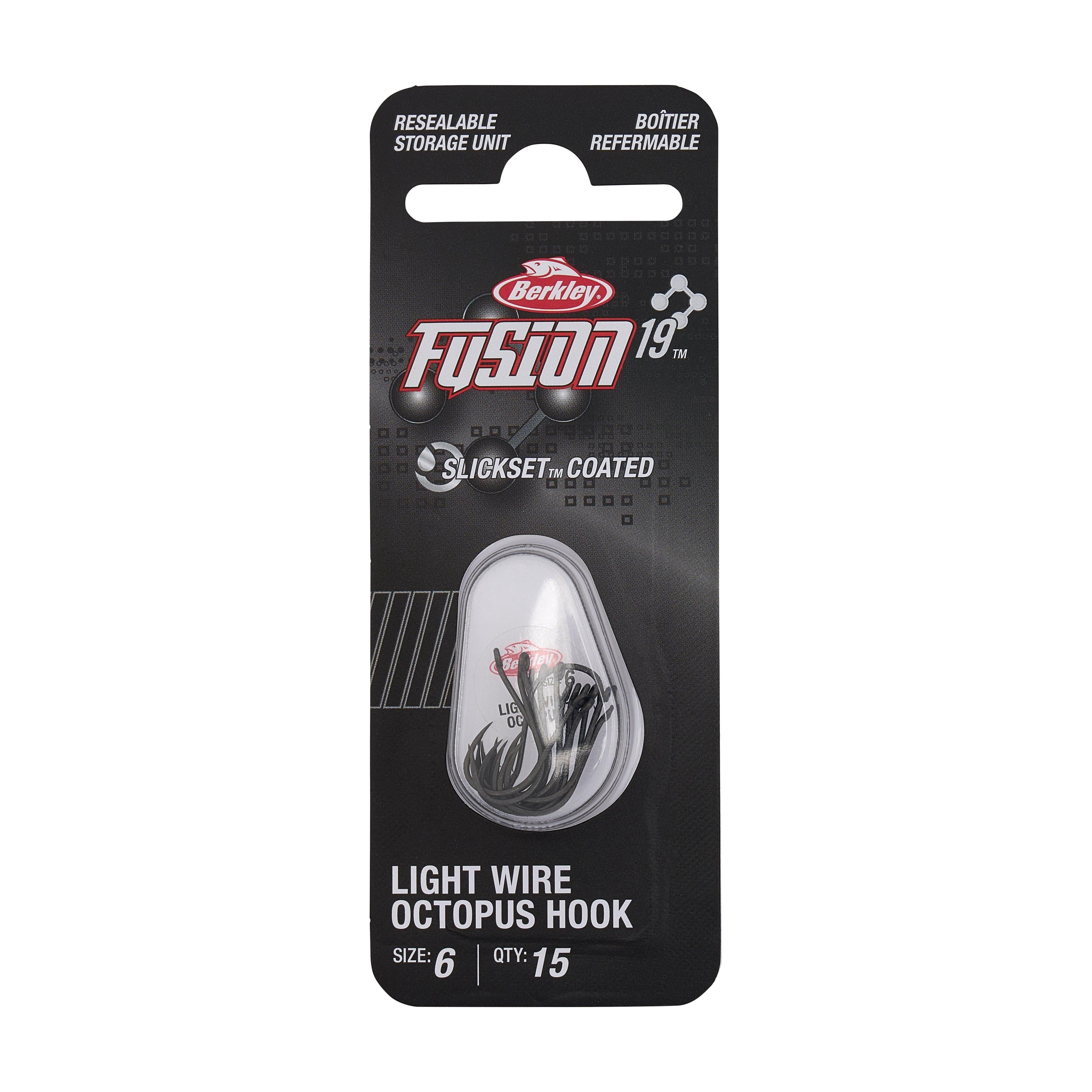 (2 pack) Berkley Fusion 19 Light Wire Octopus Hook, Size 6