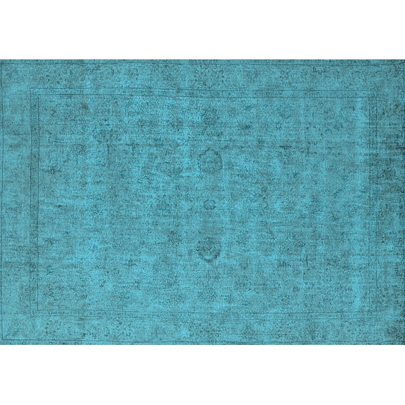 Ahgly Company Indoor Rectangle Oriental Light Blue Industrial Area Rugs, 7' x 9'