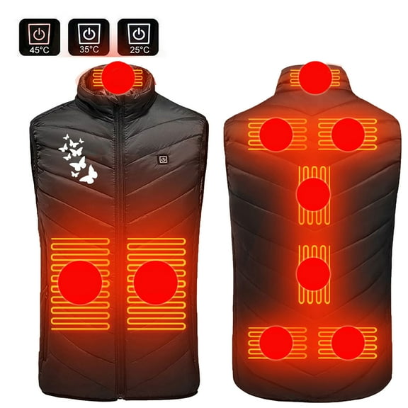 Tbopshirt Heated Vest,Winter Coats for Women,Plus Size Heated Coat for Men and Women 9 Heating Heated Jacket Winter Heating Coat