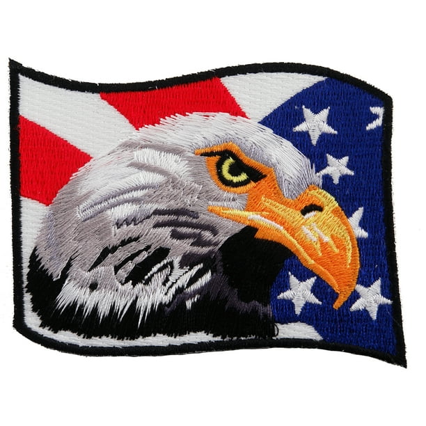 Patriotic Bald Eagle Waving Flag Ironon Embroidered Patch Walmart