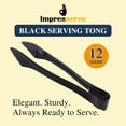 thumbnail image 2 of Impresserve 8.5" Black Disposable Plastic Serving Tongs - 12 Count, 2 of 11