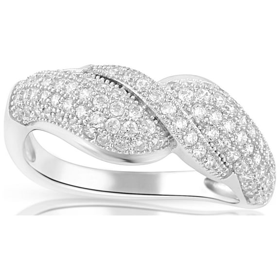 Sterling Silver Cz Ribbon Ring for Women and Teens - Size 5