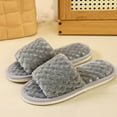 thumbnail image 6 of Slippers for Women,Plu Sh Open Toecotton Slippers Flat Bottom Warm Indoor Non Home,Womens Slippers,Grey,6.5, 6 of 9