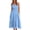 Light Blue, variant on Women's Casual Loose Solid Color V-Neck Sleeveless Beach Dress Bubble Crinkle Midi Hollowed Out Party Vacation Holiday Summer Dress, Yellow M