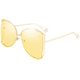 thumbnail image 1 of Gafas de sol cuadradas sin montura de gran tamaño para mujer con incrustaciones de perla en la patilla D, 1 of 4