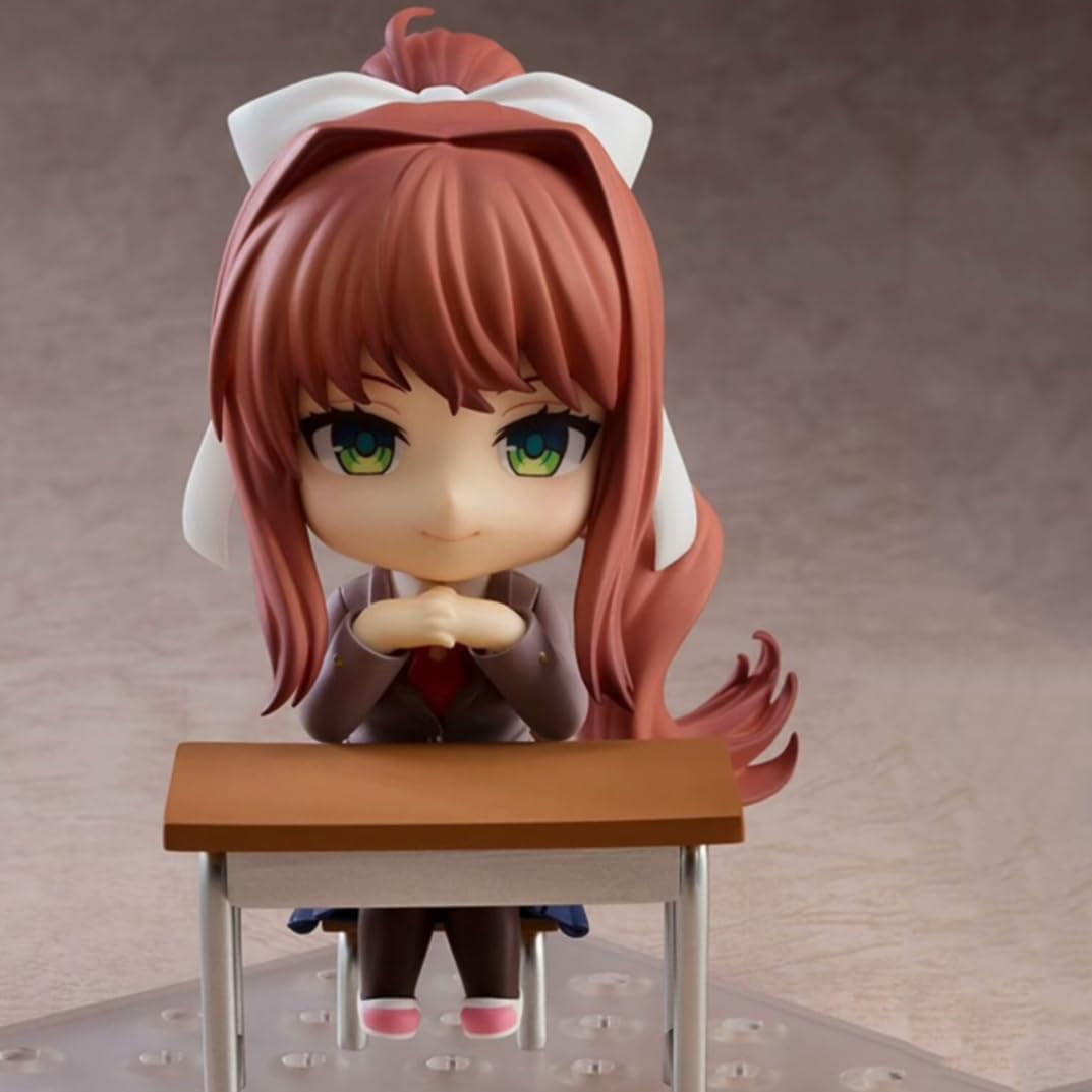 New Doki Doki Literature Monika (1818 Q Ver) Character Anime Model Statue Action Figures Desktop Ornament Popular Decorations Fan Souvenirs Creative Gift Collectable