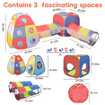 thumbnail image 5 of Play Tent and Tunnel ， 4 in 1 Play Tent Jungle Gym For Kids Play House Ball Pit 2 Tents & 2 Crawl Tunnels Indoor Outdoor Toy Tent Colorful Gift For Toddlers, 5 of 7
