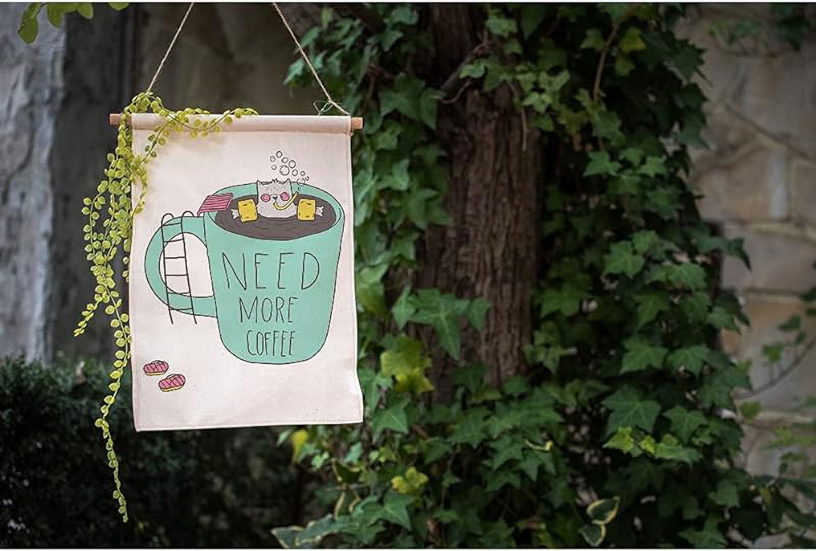 Sloth Garden Flag Vertical Double Sided Brown Animal Sleeping on Tree Branch Don't Worry Be Happy House Flags Home Burlap Banners for Outdoor Decor Lawn