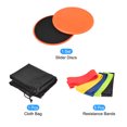 thumbnail image 3 of Unique Bargains Exercise Core Sliders, Dual-Sided Glider Discs & 5 Resistance Bands & Cloth Bag, Orange, 3 of 7