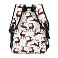 thumbnail image 4 of Honeii Christmas Plaid Moose Print Backpack for Both Men and Women, Basic Bookbag for College, Work, or Travel,Rucksack Computer Bag-One Size, 4 of 5