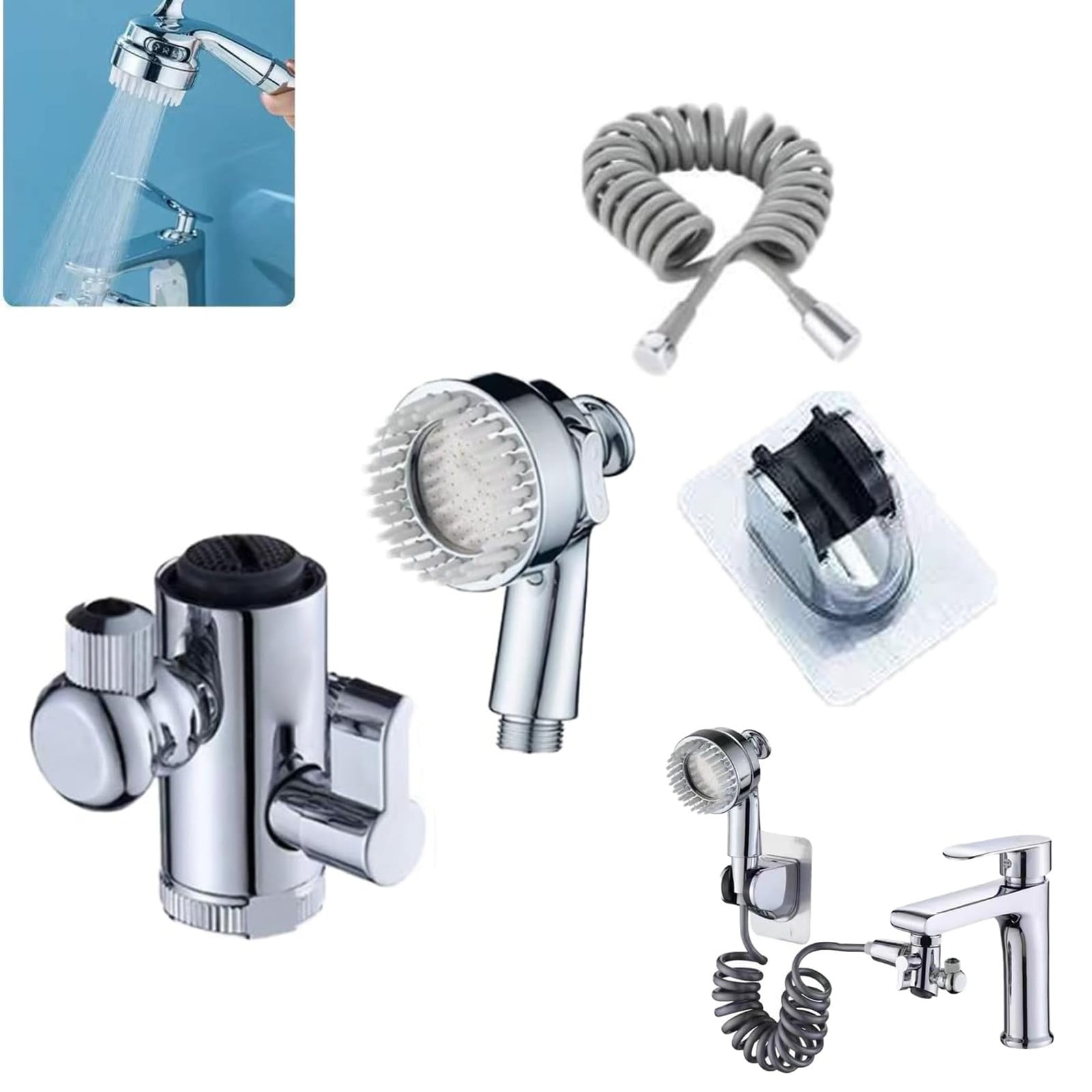 Fdelink Faucet Aerator Splash Guard Extender,Multifunction Universal Water Taps Universal 1080 Swivel Robotic Arm Swivel Extension Faucet Multifunctional Faucet Swivel Faucet Extender