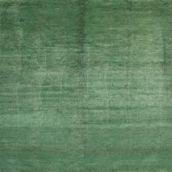 Ahgly Company Machine Washable Indoor Square Contemporary Green Area Rugs, 6' Square