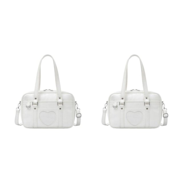 Sonducket Japanese Student JK Uniform Bag PU School Shoulder Bag Leather Blanco Grande 2Conjunto