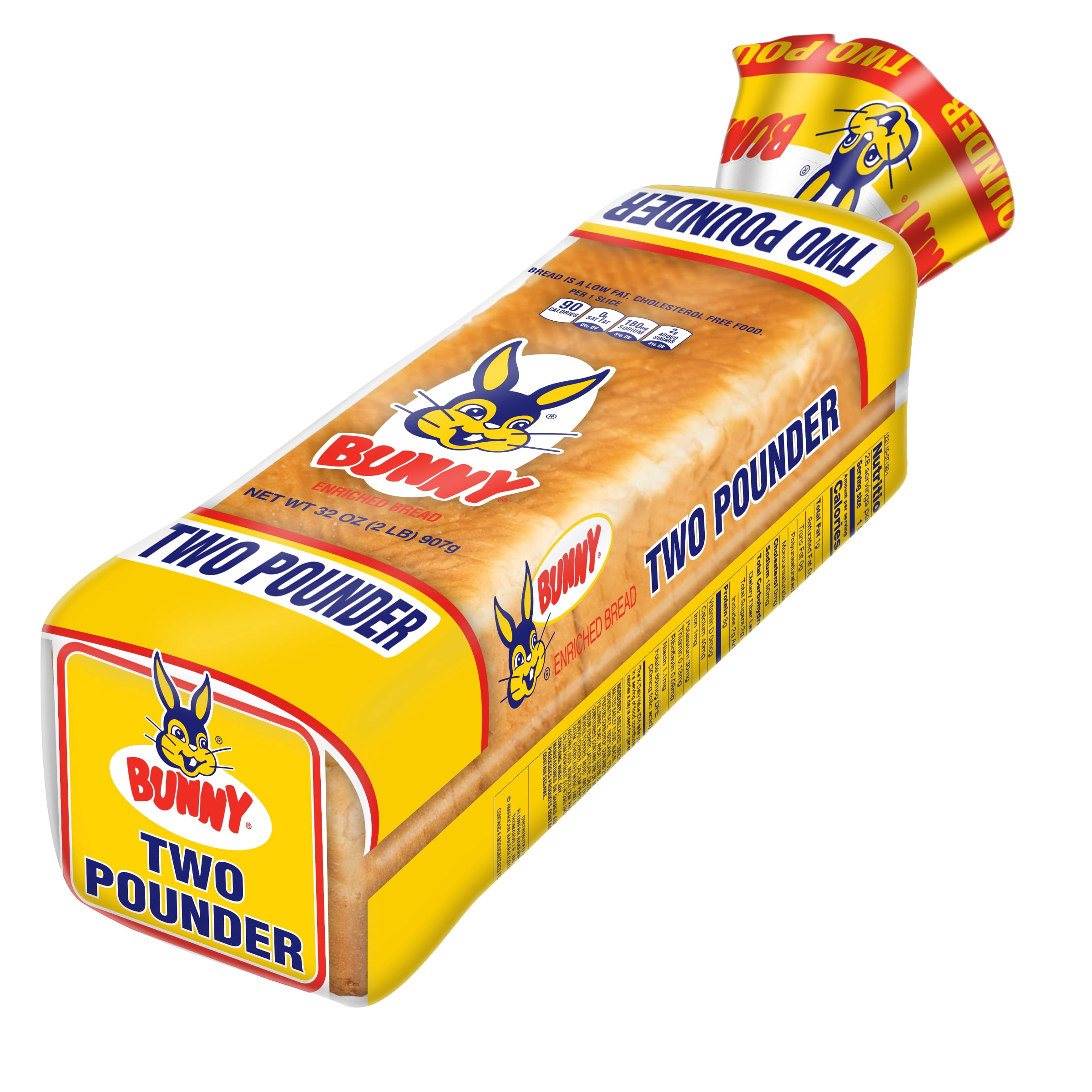 Bunny Bread White Sandwich Bread, Enriched Soft Sliced White Bread, 32 oz, 1 Count, Shelf-Stable