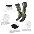 thumbnail image 3 of Naloa Peaceful Deer Lily Pond Knee Socks, High Socks Long Stretchy Sock Women Knee High Stocking, Long Socks for Women, 3 of 6